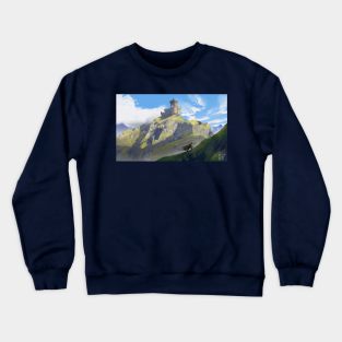 Traveler and the castle light Crewneck Sweatshirt